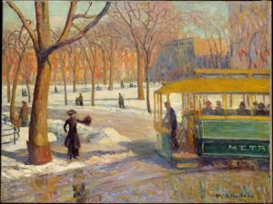 William James Glackens, The Green Car, 1910 Oil on canvas, 24 x 32 in Metropolitan Museum of Art, New York