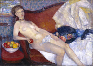 William James Glackens, Nude with Apple, 1909 - 1910 Oil on canvas, 57.5 x 40.6 in Brooklyn Museum, New York