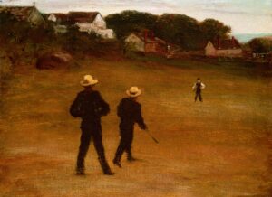 William Morris Hunt, The Ball Players, 1871 Oil on canvas, 15.9 x 24 in Detroit Institute of Arts