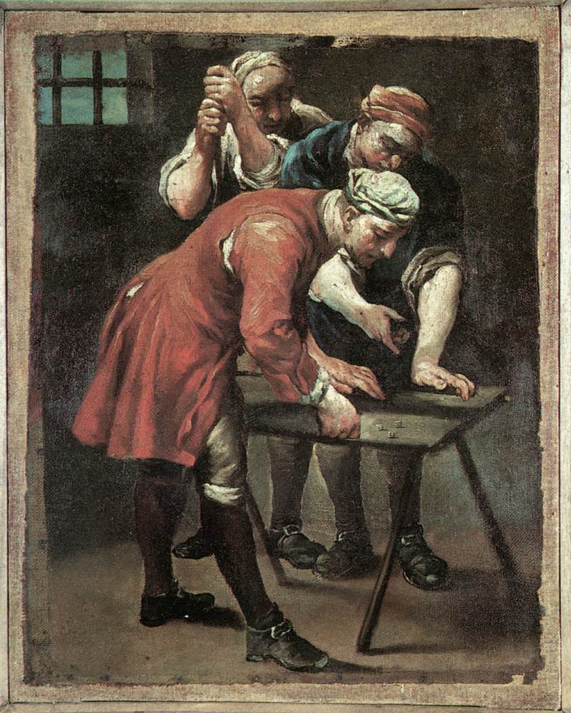 Giuseppe Maria Crespi, Dice Players, 1740s Oil on canvas, 22.8 x 18.3 in Civic Museum, Bologna