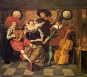 Dirck Hals, Musicians, 1623 Oil on wood, 16.9 x 18.5 in State Hermitage, St. Petersburg