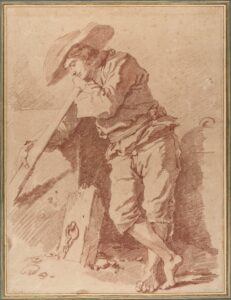 Jean-Honoré Fragonard, A Fisherman Leaning on an Oar, 1774 Red chalk, 19 7/8 × 15 1/16 in Metropolitan Museum of Art, New York