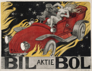 Akseli Gallen-Kallela, Bil-Bol, Poster for an Automobile Retailer, 1907 Lithograph on paper, 33.8 x 28.3 in