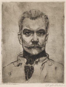Akseli Gallen-Kallela, Self-Portrait ’Head On,' 1897 Etching, 11.1 x 7.7 in Finnish National Gallery, Helsinki
