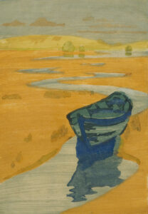 Arthur Wesley Dow, The Derelict/The Lost Boat), 1916 Color woodcut, 6.92 x 5.39 in Zimmerli Art Museum at Rutgers University, New Brunswick, New Jersey