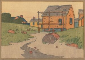 Arthur Wesley Dow, The Clam House, c 1892 Woodcut printed in colors, 4.4 x 6.4 in