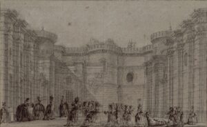 Jean-Honoré Fragonard, Bastille Courtyard, 1785 Gallica Digital Library, National Library of France