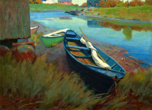 Arthur Wesley Dow, Boats at Rest, c 1895 Oil on canvas, 25.9 x 35.9 in Art Institute of Chicago