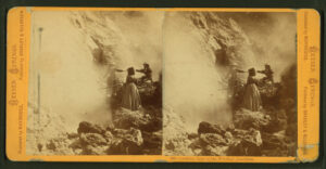 Eadweard Muybridge, Cooking Eggs at the Witches' Cauldron, Geyser Springs, CA, c 1867 - 1871 Stereoscopic View New York Public Library