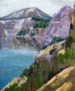 Arthur Wesley Dow, Crater Lake, 1919 Oil on canvas, 10 x 8 in Private collection