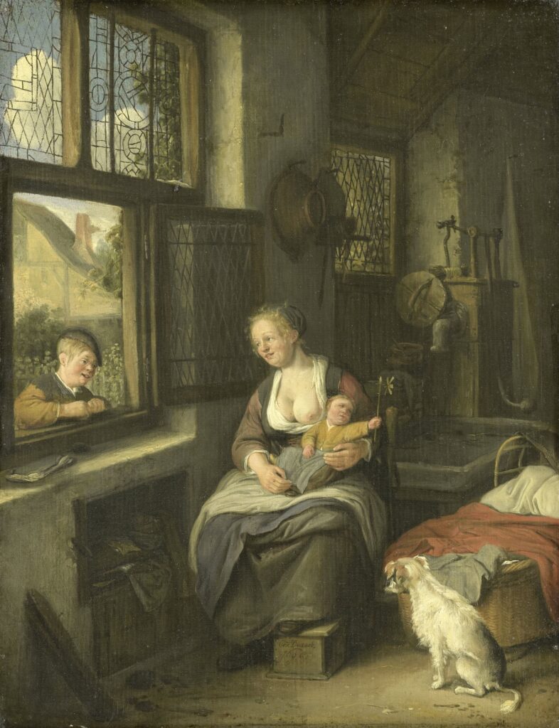 Cornelis Dusart, Mother with Her Children, 1690 Oil on panel, 12.5 x 9.8 in Rijksmuseum, Amsterdam