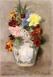 Eva Gonzàles, Bouquet, c 1871 - 1872 Oil on canvas, 13.7 x 9.8 in Private collection