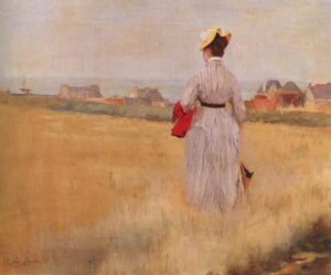 Eva Gonzàles, In the Wheatfield, Dieppe, c 1875 - 1876 Oil on canvas, 18.1 x 21.2 in Private collection