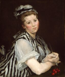 Eva Gonzàles, Girl with Cherries, 1870 Oil on canvas, 22.1 x 18.6 in Art Institute of Chicago