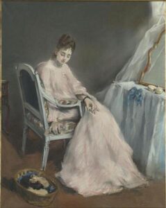 Eva Gonzàles, Woman in White, 1874 Pastel, 36.9 x 29.2 in Musée d'Orsay, Paris