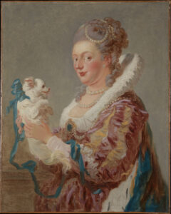 Jean-Honoré Fragonard, Marie Emilie Coignet de Courson with a Dog, c 1769 Oil on canvas, 32 x 25 3/4 in Metropolitan Museum of Art, New York