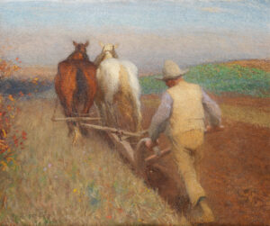 Sir George Clausen, An Autumn Morning, Ploughing, 1897 Oil on canvas, 20 x 24.2 in Private collection