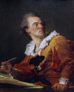 Jean-Honoré Fragonard, Inspiration, 1769 Oil on canvas, 31.4 x 25.1 in Louvre Museum, Paris