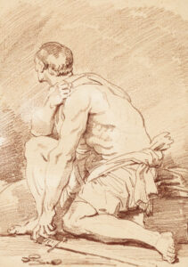 Jean-Honoré Fragonard, Seated Gladiator Seen in Profile, c 1761 Red chalk, 12 x 8.50 in