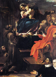 Ludovico Carracci, Madonna and Child, Saints Joseph and Francis, and two Donors, 1591 Oil on canvas Pinacoteca Civica "il Guercino, " Cento, Italy