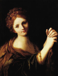 Ludovico Carracci, Queen Omphale of Lydia, 1606 - 1607 Oil on canvas, 31.9 x 24.8 in Fondazione Mondadori, Reggio Emilia, Italys