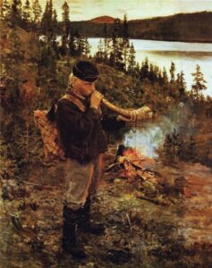 Akseli Gallen-Kallela, Shepherd Boy from Paanajärvi, 1892 Oil on canvas, 33 x 26.7 in Private collection
