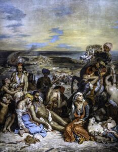 Eugène Delacroix, The Massacre at Chios, 1824 Oil on canvas, 13.7 x 11.6 ft Louvre Museum, Paris