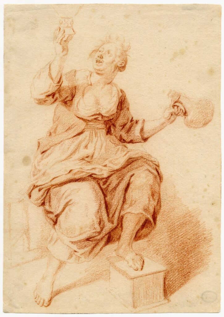 Cornelis Dusart, Sitting Woman With a Glass and a Jug, unknown date Leiden University Library, The Netherlands