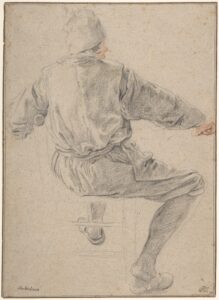 Cornelis Dusart, Study of a Seated Peasant, unknown date Black and red chalk on beige paper, 10 1/2 x 7 11/16 in Metropolitan Museum of Art, New York