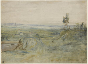 Théodore Rousseau, The Plain, Seen From the Heights of Meudon, 1831 - 1835 Watercolor and oil paint on wove paper, 14.6 x 10.7 in Museum of Fine Arts, Houston