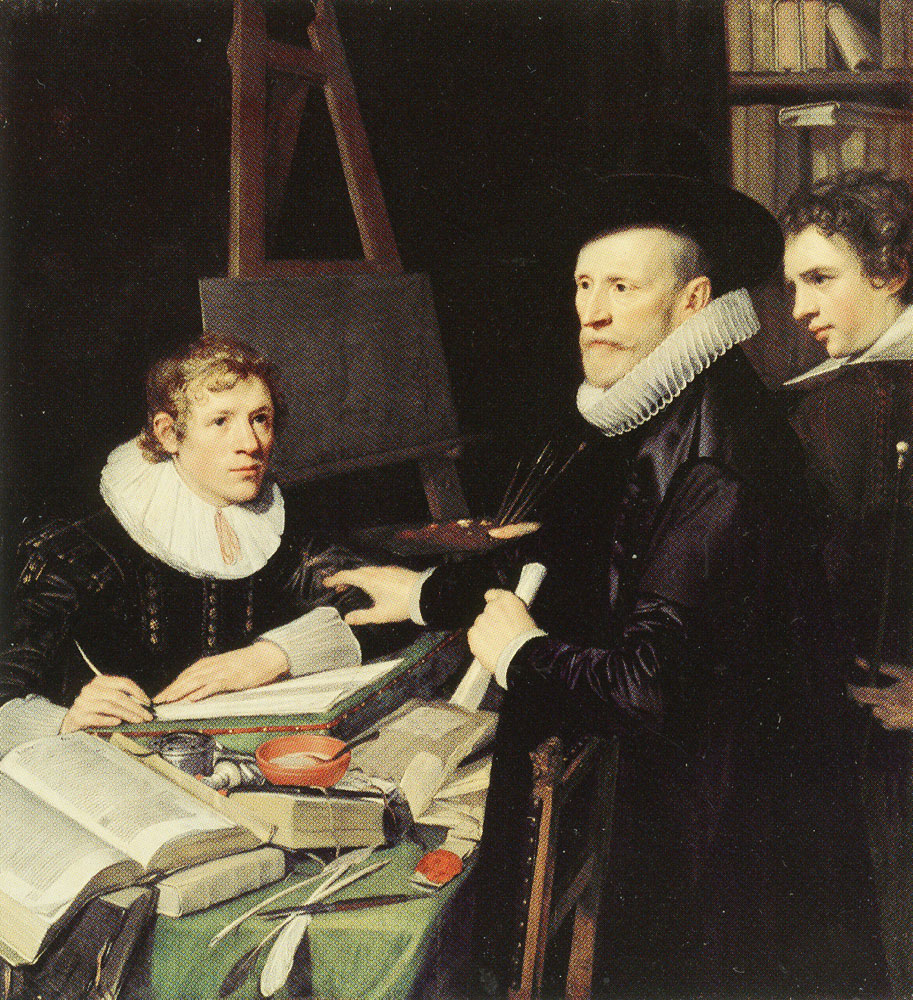 Jan Anthonisz van Ravesteyn, Portrait of Pieter van Veen with his Son and Secretary, 1620 - 25, Oil on panel, 49.6 x 45.3 in Art and History Museum, Geneva