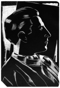Paul Nash, Self-Portrait, 1923 Woodcut