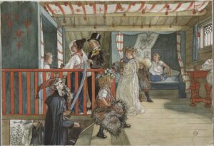 Carl Larsson, A Day of Celebration, 1898 Watercolor on paper, 17 x 25 in Nationalmuseum, Stockholm, Sweden