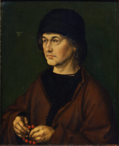 Albrecht Dürer, Portrait of the Artist's Father, c 1490 Oil on wood panel, 18.7 x 15.5 in Uffizi Gallery