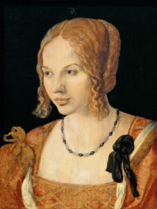Albrecht Dürer, Bust of a Young Venetian Woman, 1505 Oil on panel, 12.7 x 9.6 in Kunsthistorisches Museum, Vienna