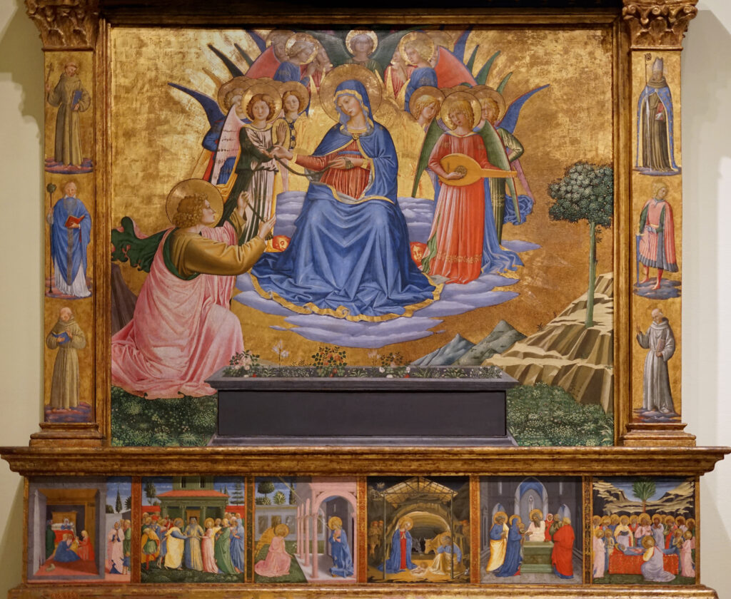 Benozzo Gozzoli, Madonna della Cintola, c 1450 – 1452 Tempera on panel, 25.8 x 15.6 in Museo di San Francesco, Montefalco