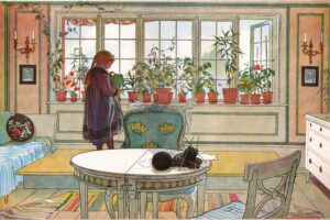 Carl Larsson, The Flower Window, 1894 Watercolor on paper, 18 x 14 in Nationalmuseum, Stockholm, Sweden