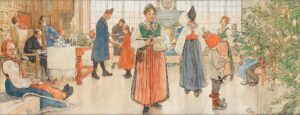 Carl Larsson, Now It's Christmas Again, 1907 Watercolor on paper, 28 x 39 in Nationalmuseum, Stockholm, Sweden