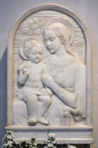 Mino da Fiesole, Madonna and Child, c 1470–1480 Marble relief Château de Chenonceau
