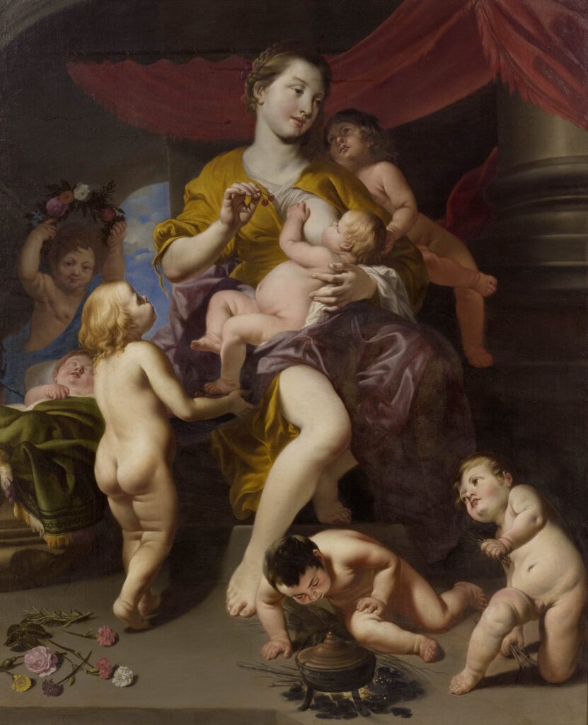 Cornelis Schut, Caritas, 1628 - 1633 Oil on canvas, 57.4 x 46.8 in Unidentified location