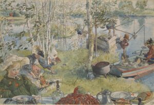 Carl Larsson, Crayfishing, 1898 Watercolor on paper, 17 x 25 in Nationalmuseum, Stockholm, Sweden