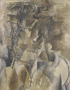 Georges Braque, Girl with a Cross, 1911 - 12 Oil on canvas, 21 5/8 x 16 15/16 in Kimbell Art Museum, Fort Worth, Texas