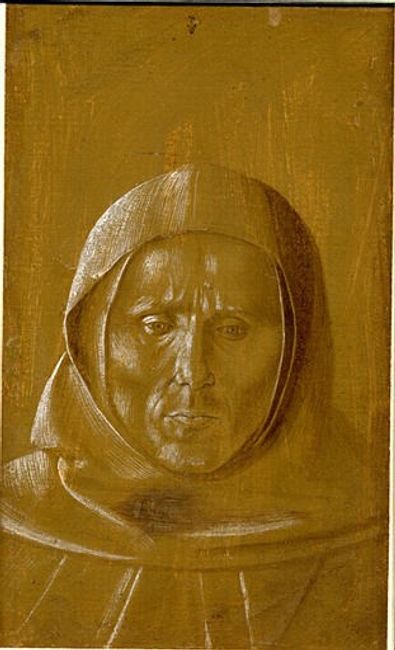 Benozzo Gozzoli, Monk Seen Half-Length, Facing Forward and Looking Down (verso), c 1495 – 1497 Pen and brown ink on paper, dimensions unavailable Louvre Museum, Paris