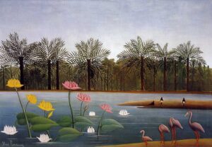 Henri Rousseau, The Flamingoes, 1907 Oil on canvas, 44.9 × 63.8 in Private collection