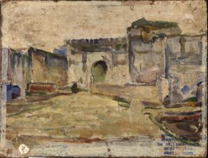 Henry Ossawa Tanner, Street Scene, Tangier (Crenelated Architecture), c 1910 Oil on canvas, 18 x 15 in Smithsonian American Art Museum, Washington