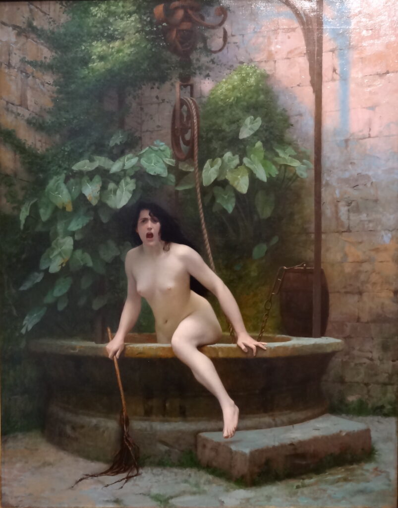 Jean-Léon Gérôme, Truth Emerging from Her Well, 1896 Oil on canvas, 35.8 x 28.3 in Musée Anne de Beaujeu, Moulins, France