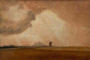 John Sell Cotman, Windmill, Norfolk Watercolor, 3.9 x 4.9 in Private collection