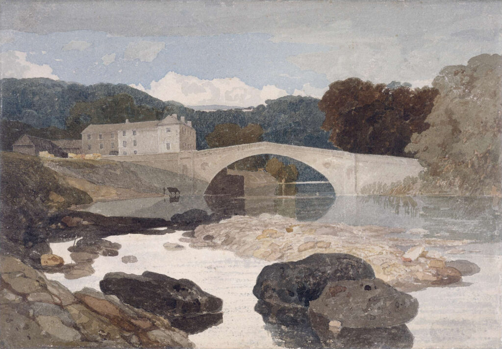 John Sell Cotman, Greta Bridge, c 1805 Watercolor, 9 x 12.9 in British Museum, London
