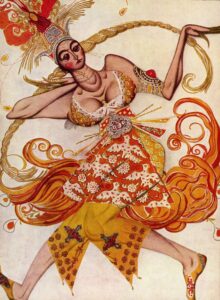 Léon Bakst, Original Costume Design for "The Firebird," 1910 Watercolor on paper, 9.8 x 7 in Private Collection