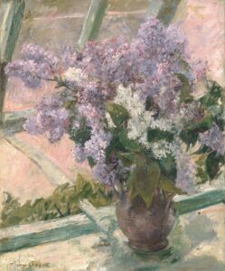 Mary Cassatt, Lilacs in a Window, c 1880 Oil on canvas, 25.8 x 21.1 in Metropolitan Museum of Art, New York, NY